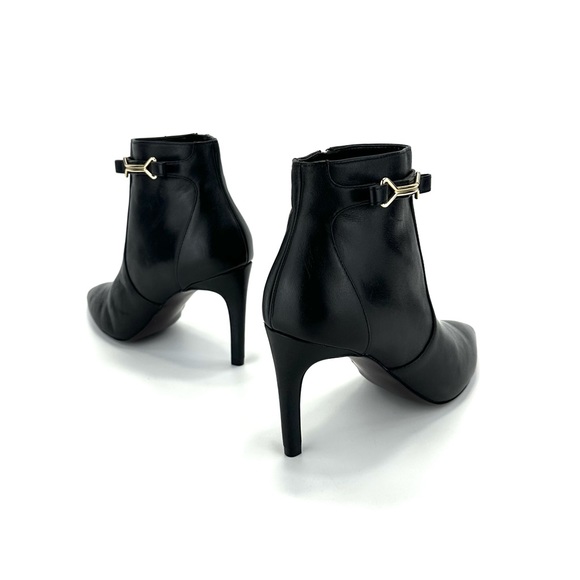 COLE HAAN GRAND.OS BLACK LEATHER POINTY TOE STILETTO HEEL SHORT BOOTS/BOOTIES🆕 - Picture 6 of 16